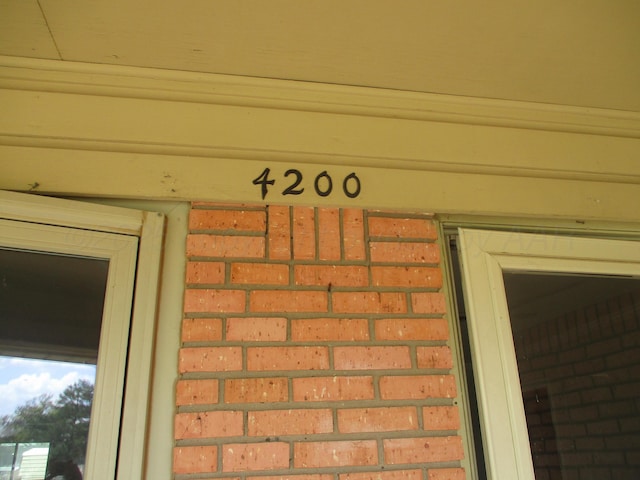 exterior view of brick siding