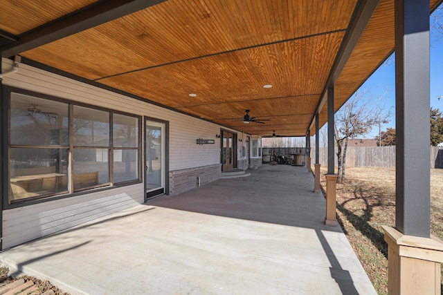 view of patio with ceiling fan