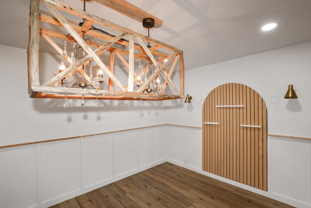 interior space featuring dark wood-type flooring