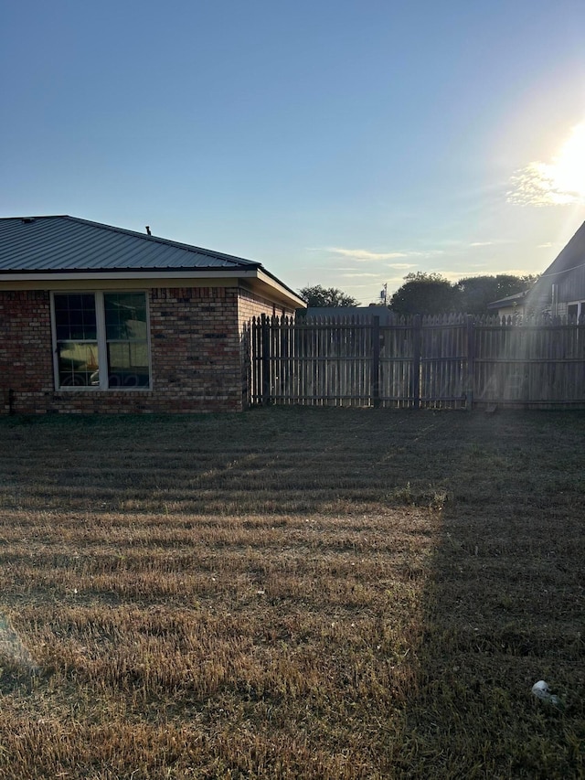 view of yard with fence