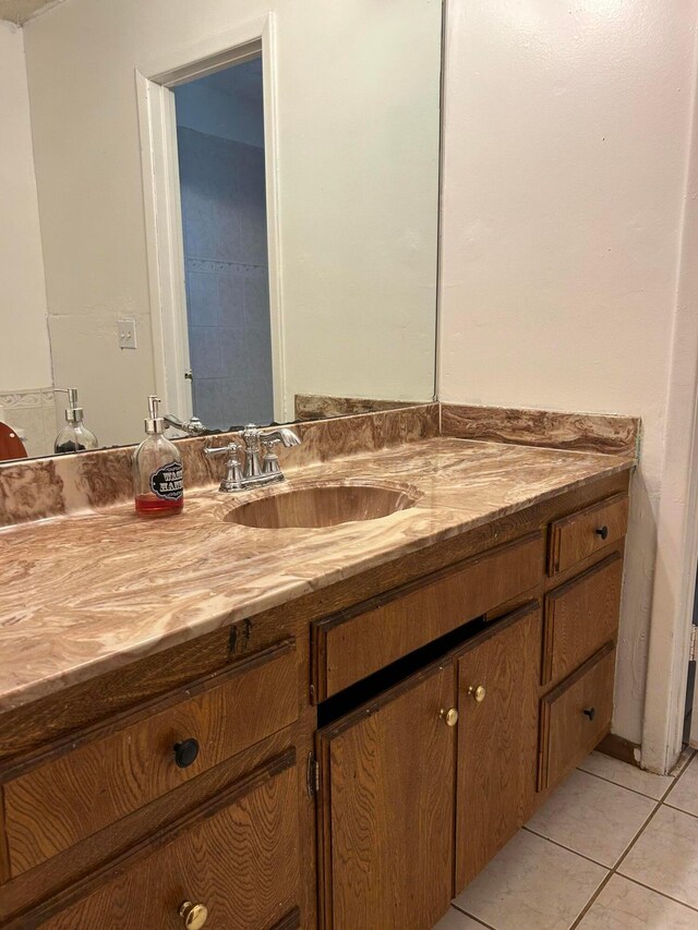 2914 Detroit St, Amarillo, TX 79103 - bathroom with vanity and tile patterned flooring