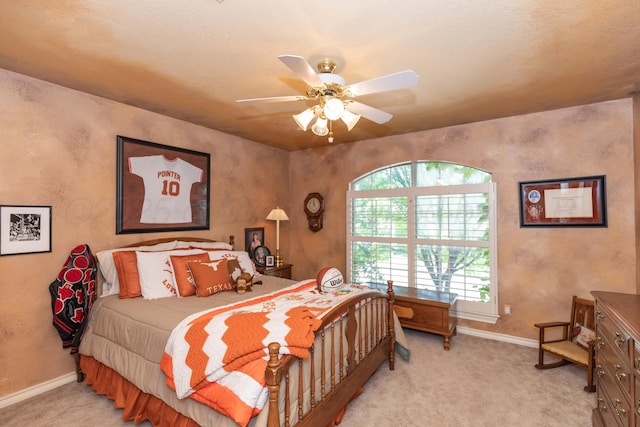 7821 Covington Pkwy, Amarillo, TX 79121 - bedroom featuring baseboards, carpet floors, and a ceiling fan