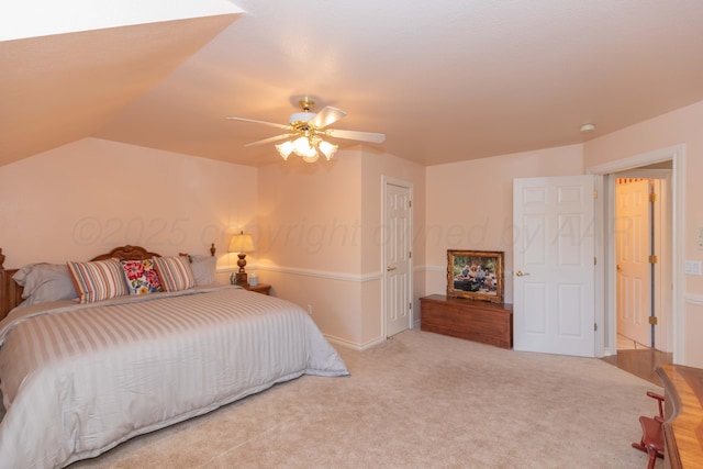 7821 Covington Pkwy, Amarillo, TX 79121 - carpeted bedroom with a ceiling fan and lofted ceiling