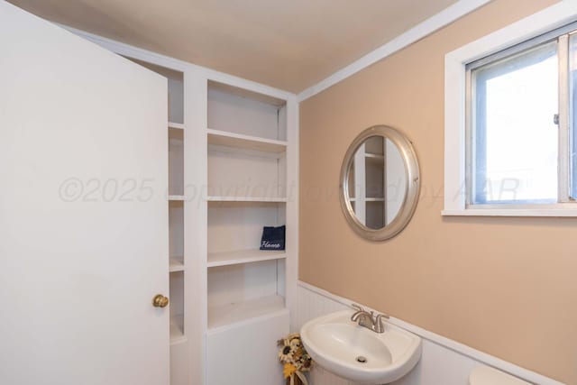 233 Doucette Dr, Howardwick, TX 79226 - bathroom featuring wainscoting and plenty of natural light