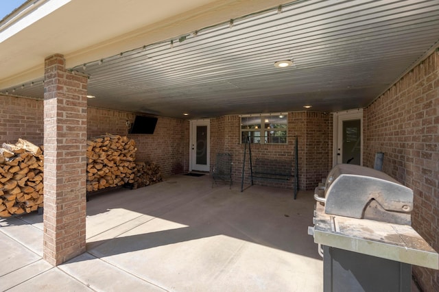 view of patio / terrace featuring a grill