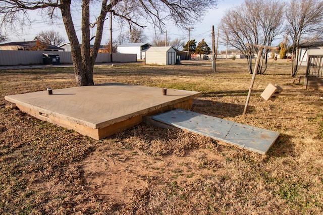 view of entry to storm shelter