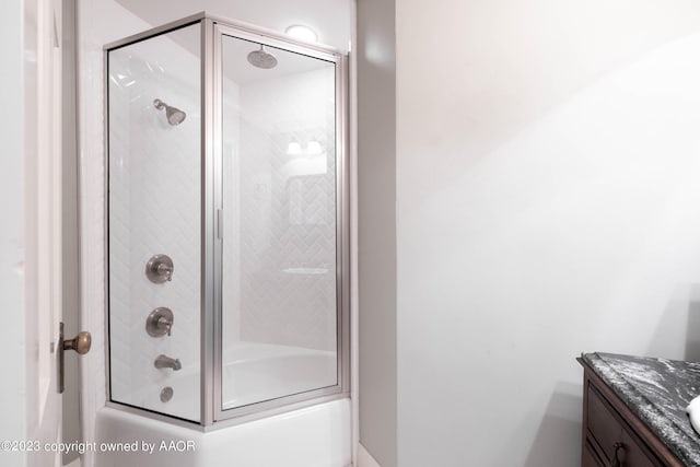 2802 S Hughes St, Amarillo, TX 79109 - bathroom with vanity and shower / bath combination with glass door