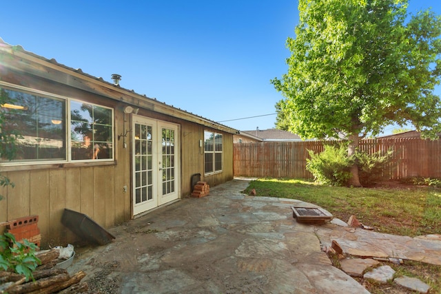 view of patio featuring french doors