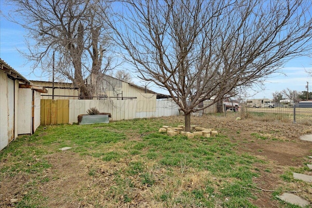 view of yard with fence