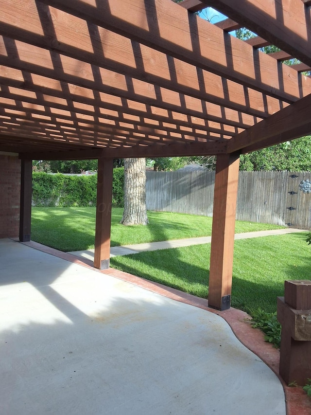view of patio / terrace with a pergola