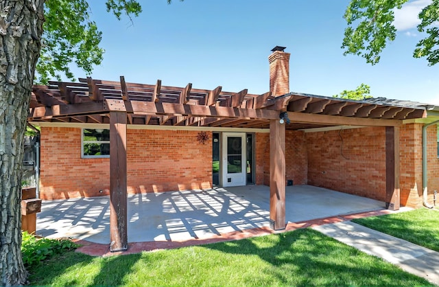 view of patio / terrace featuring a pergola