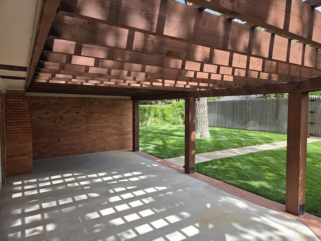 view of patio with a pergola
