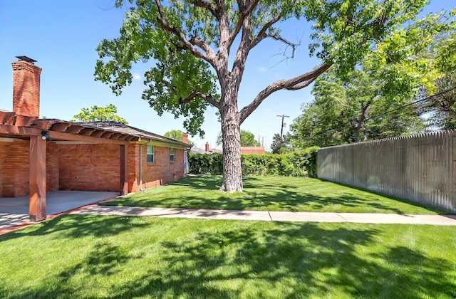 view of yard with a patio area
