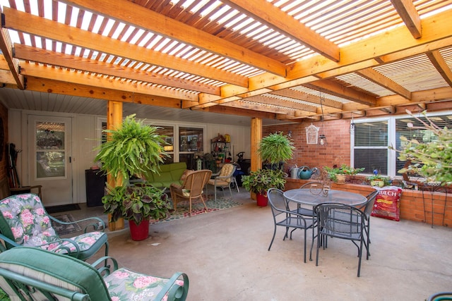 3 Nottingham Rd, Amarillo, TX 79124 - view of patio / terrace with outdoor dining area and a pergola