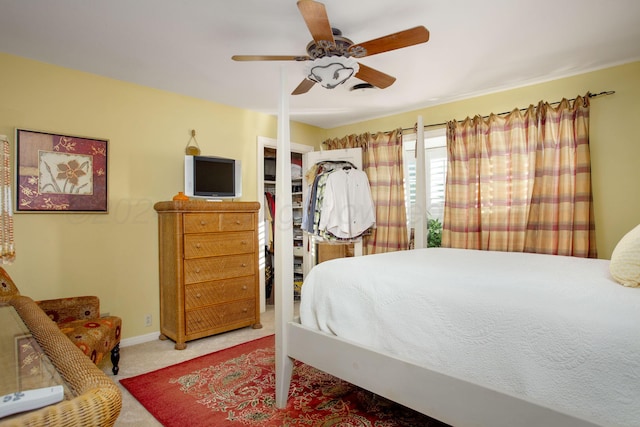 3 Nottingham Rd, Amarillo, TX 79124 - carpeted bedroom with baseboards, a ceiling fan, a spacious closet, and a closet