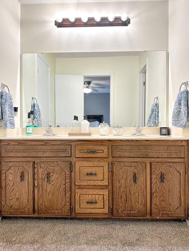 1620 Takewell St, Borger, TX 79007 - full bath featuring double vanity and ceiling fan