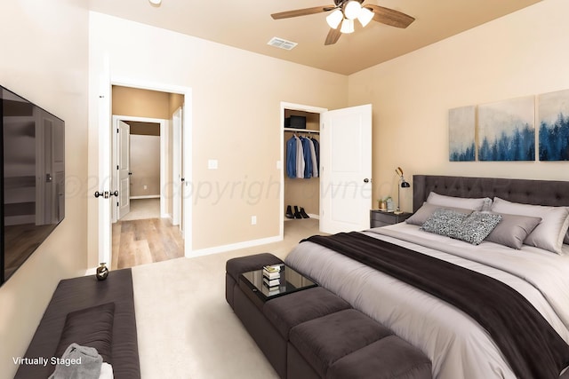 30 Country Club Dr, Farwell, TX 79325 - bedroom with light colored carpet, a closet, visible vents, and baseboards