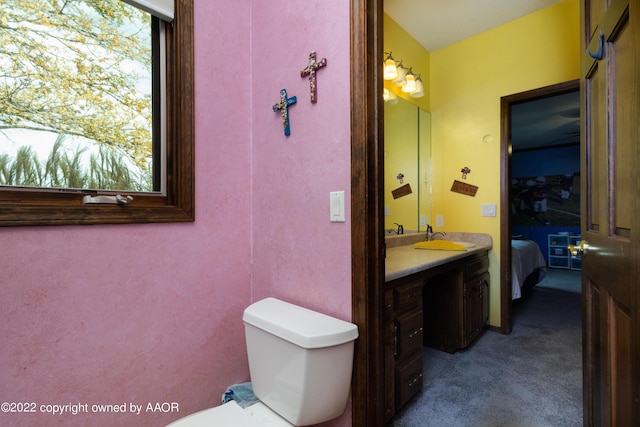 bathroom with vanity and toilet