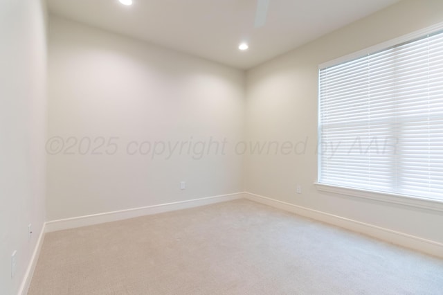 8303 City View Dr, Amarillo, TX 79118 - empty room with light carpet, recessed lighting, and baseboards