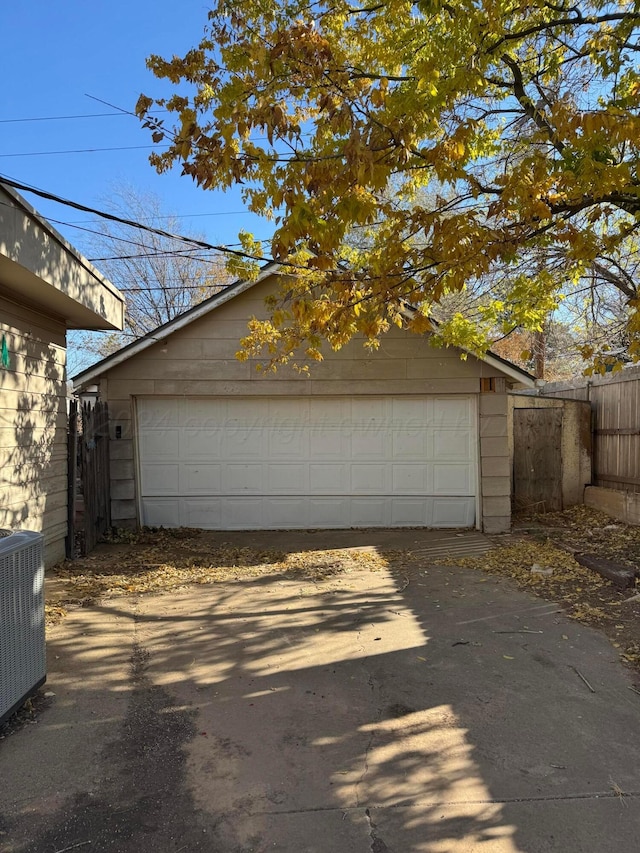 garage with central AC