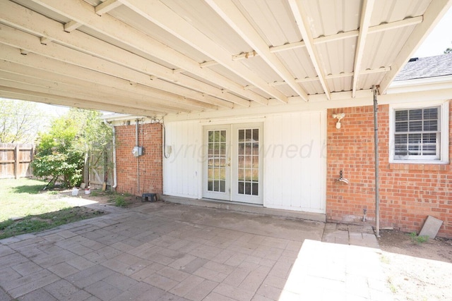 view of patio / terrace featuring fence