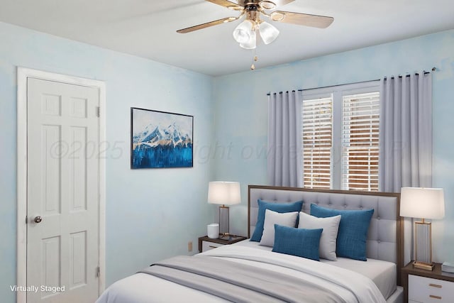 bedroom with a ceiling fan