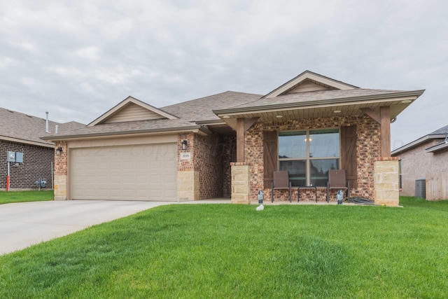 1839 Montaluse Rd, Amarillo, TX 79118 - ranch-style house featuring brick siding, a front lawn, driveway, and an attached garage