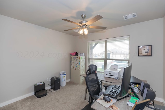 1839 Montaluse Rd, Amarillo, TX 79118 - carpeted home office with ceiling fan and baseboards
