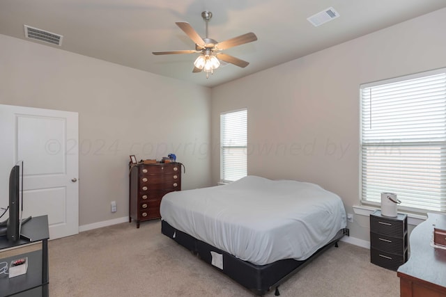 1839 Montaluse Rd, Amarillo, TX 79118 - bedroom featuring light carpet and ceiling fan