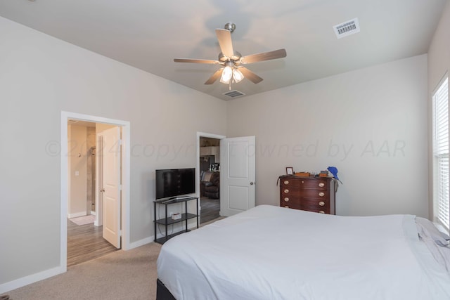 1839 Montaluse Rd, Amarillo, TX 79118 - bedroom featuring light carpet, ceiling fan, and lofted ceiling