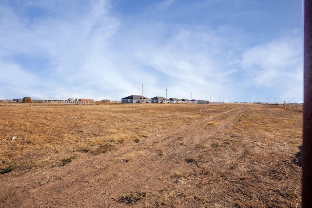 view of yard with a rural view