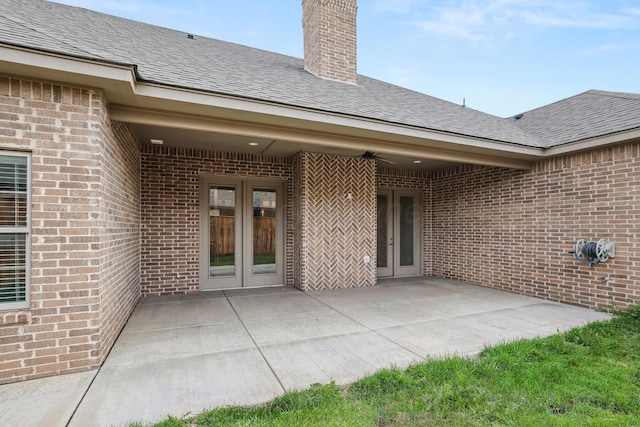 6201 Bay Rdg, Amarillo, TX 79119 - view of patio / terrace with french doors and ceiling fan