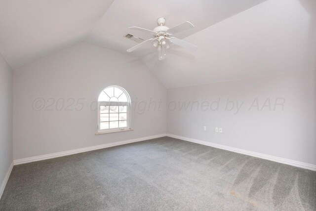 121 Quail Blvd, Amarillo, TX 79124 - bonus room with carpet flooring, lofted ceiling, and a ceiling fan