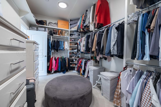 view of walk in closet