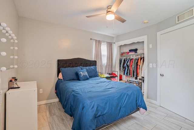 3515 NE 19th Ave, Amarillo, TX 79107 - bedroom with a closet, ceiling fan, and baseboards