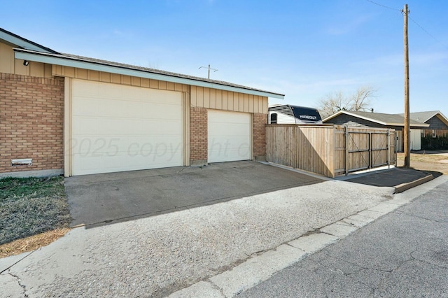 garage with a gate