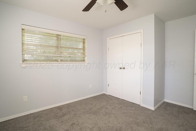 5101 Pin Oak Dr, Amarillo, TX 79110 - unfurnished bedroom featuring carpet, a closet, and a ceiling fan