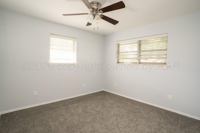 5101 Pin Oak Dr, Amarillo, TX 79110 - spare room featuring dark colored carpet and a ceiling fan