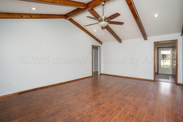5101 Pin Oak Dr, Amarillo, TX 79110 - empty room featuring a ceiling fan, recessed lighting, and wood finished floors