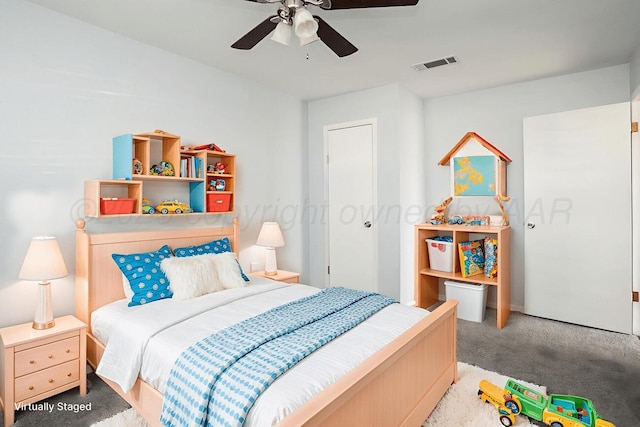 5101 Pin Oak Dr, Amarillo, TX 79110 - carpeted bedroom featuring ceiling fan
