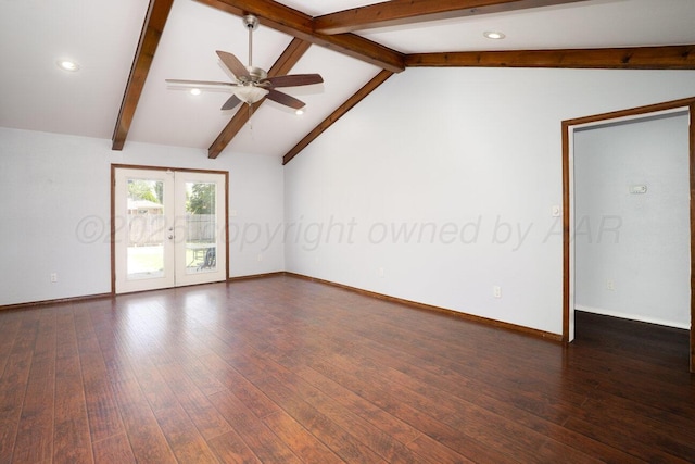 5101 Pin Oak Dr, Amarillo, TX 79110 - unfurnished room with french doors, ceiling fan, wood finished floors, and recessed lighting