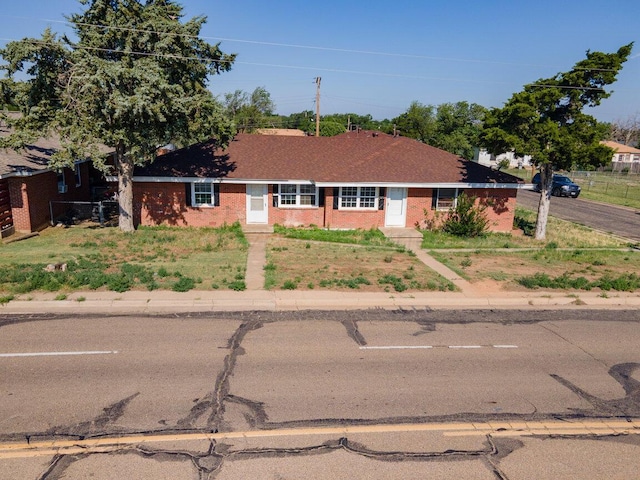 view of single story home