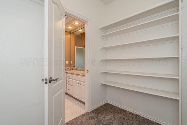 8309 Plymouth Dr, Amarillo, TX 79119 - walk in closet featuring light tile patterned flooring