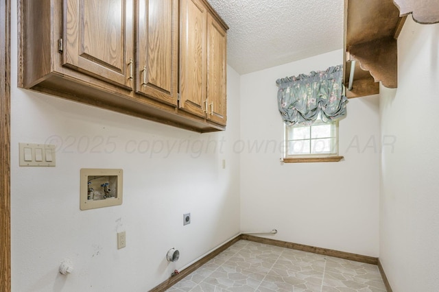 3457 Colchester Pl, Amarillo, TX 79121 - laundry room featuring cabinet space, hookup for a gas dryer, electric dryer hookup, and washer hookup