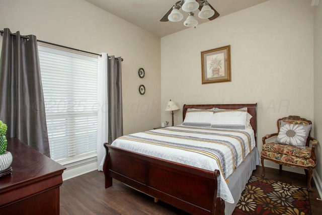 8103 El Paso Dr, Amarillo, TX 79118 - bedroom featuring dark wood-type flooring, baseboards, and ceiling fan