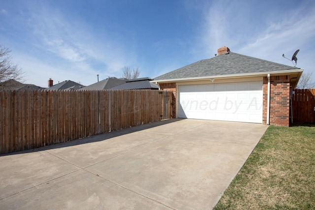 8103 El Paso Dr, Amarillo, TX 79118 - view of property exterior featuring fence, brick siding, roof with shingles, and a chimney