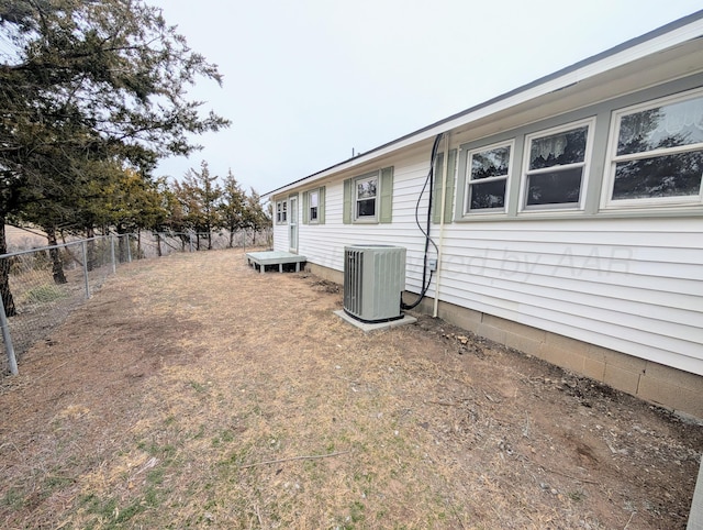 exterior space featuring central air condition unit