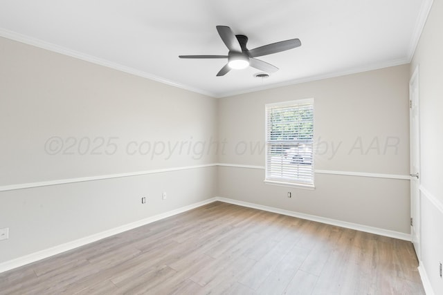 1321 Buena Vista St, Amarillo, TX 79106 - spare room featuring wood finished floors, ceiling fan, and ornamental molding