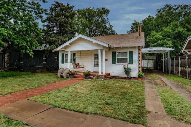 3704 Fountain Ter, Amarillo, TX 79106 - bungalow with a porch, a chimney, driveway, and a shingled roof