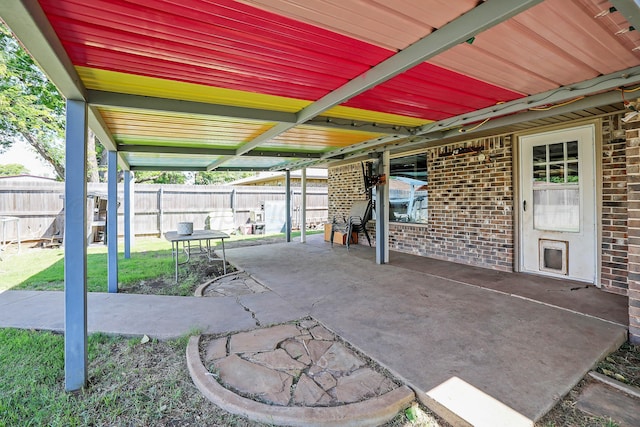 315 Walnut Ave, Panhandle, TX 79068 - fenced backyard featuring a patio area